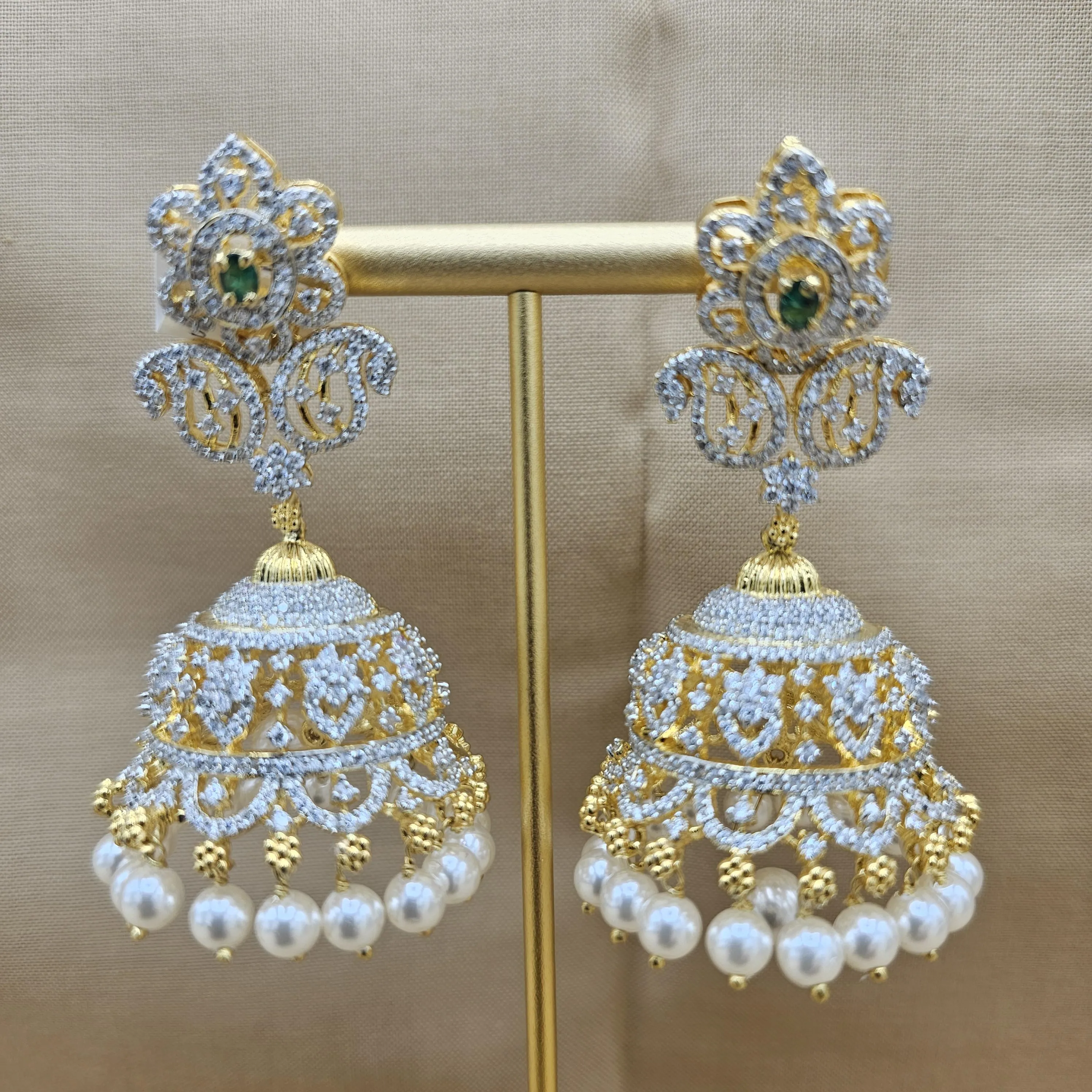 Silver Diamond Rep Jhumka