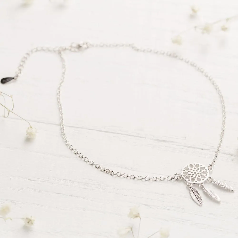 Silver Dream Catcher Anklet