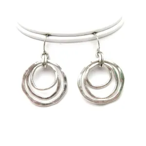 SILVER GEOMETRIC CIRCLE EARRINGS  #SE15407_SILVER (RG1)