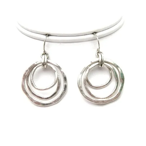 SILVER GEOMETRIC CIRCLE EARRINGS  #SE15407_SILVER (RG1)