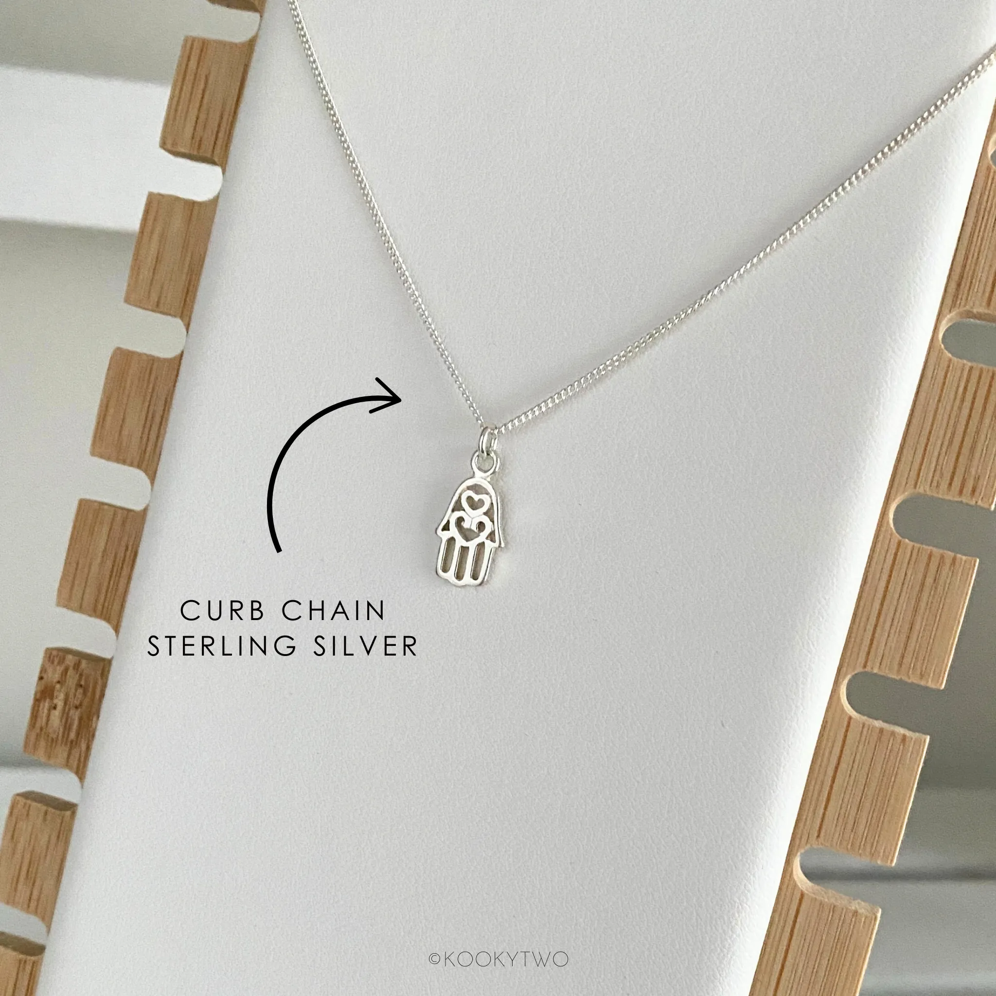 Silver Hamsa Hand Necklace