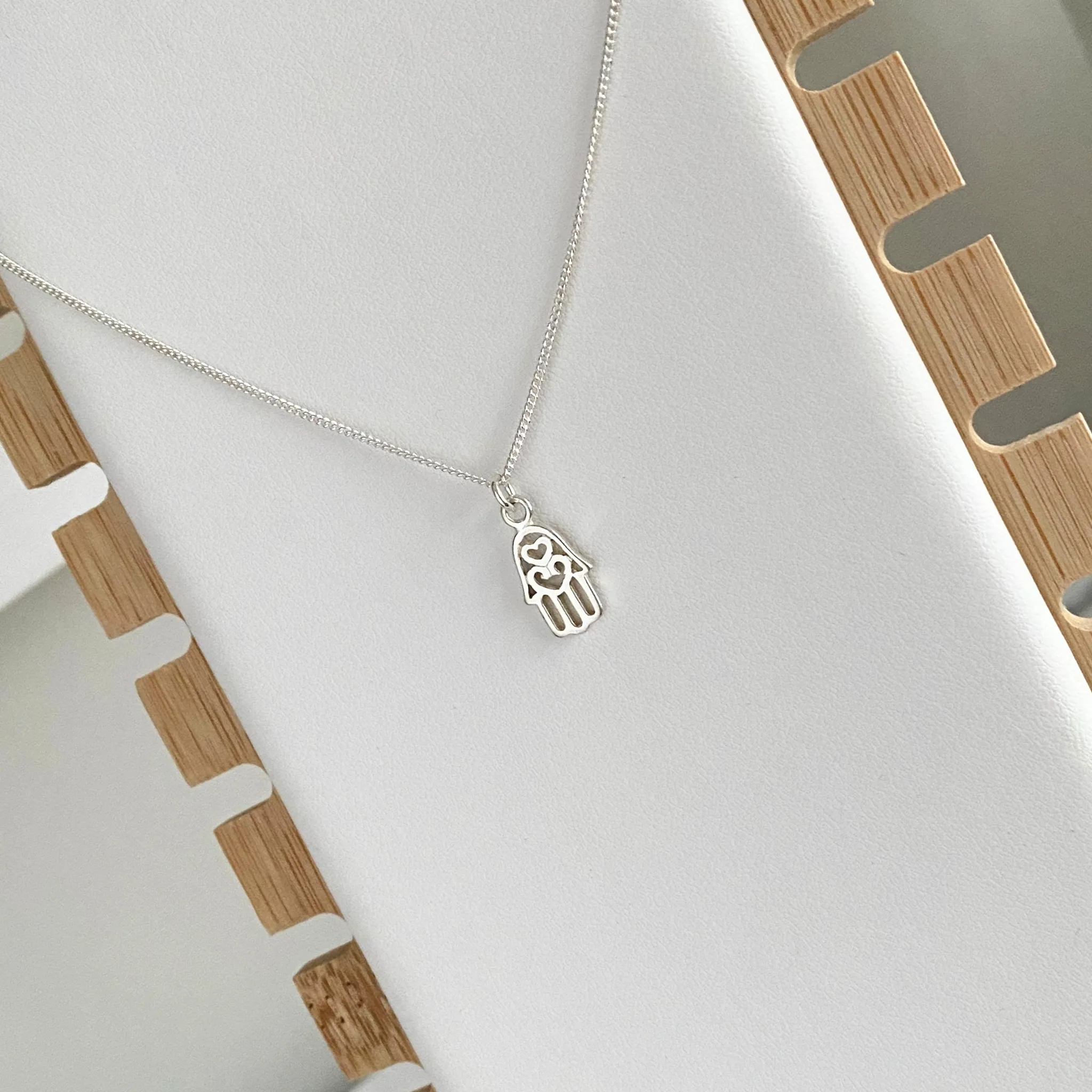 Silver Hamsa Hand Necklace