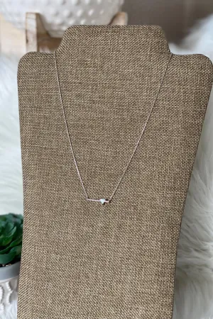 Silver Opal Triangle Bar Necklace