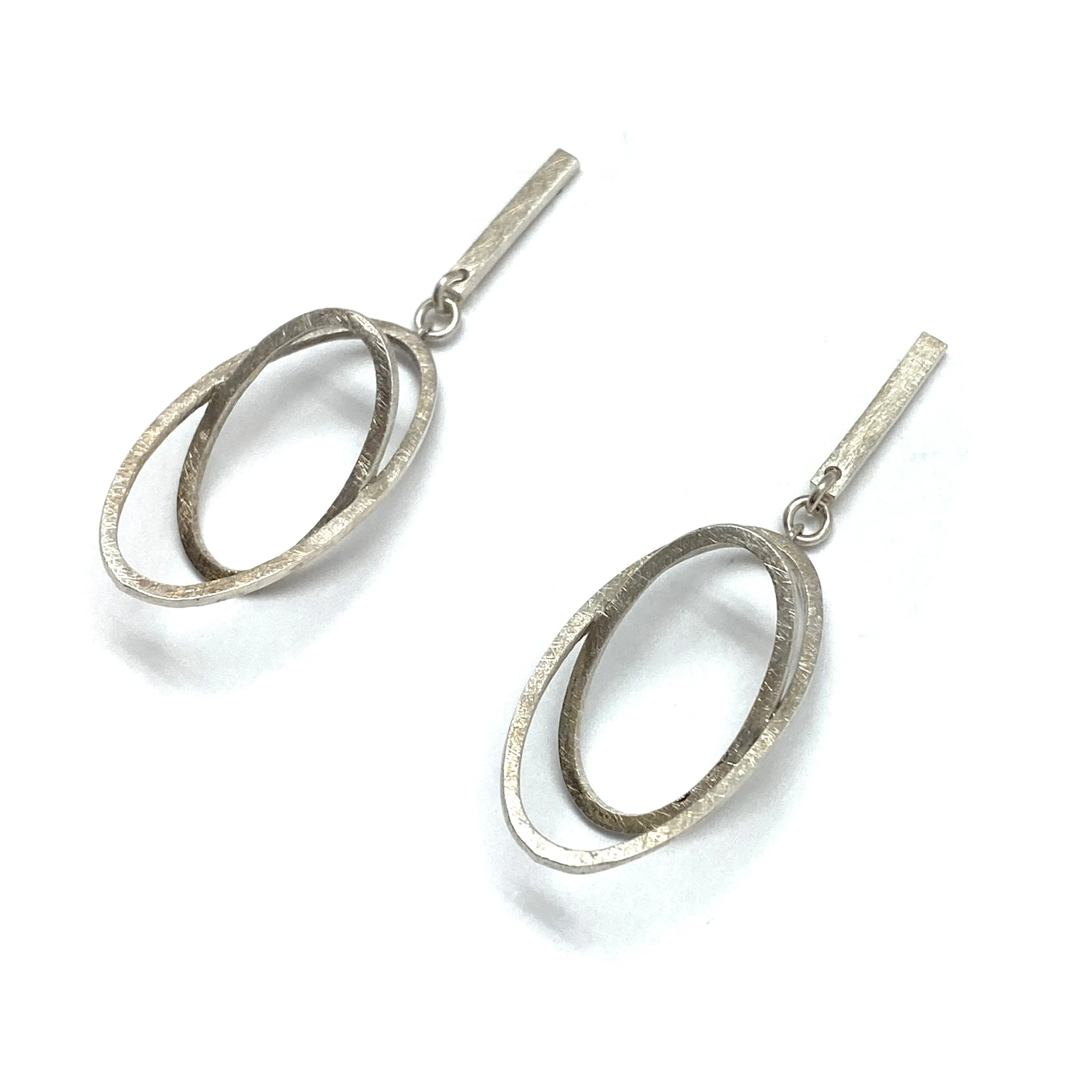 Silver Orbital Dangle Earrings