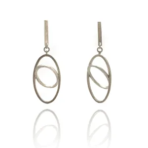 Silver Orbital Dangle Earrings
