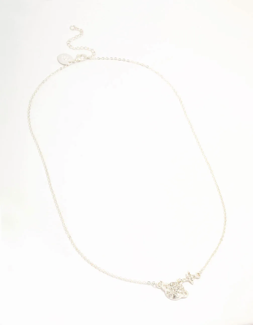 Silver Planet Star Diamante Necklace
