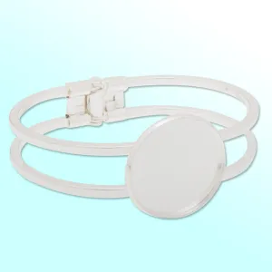 Silver Plated Adjustable Bracelet Setting With 25MM Round Bezel,Cuff,Lead Free And Nickel Free,Sold 10PCS Per Lot