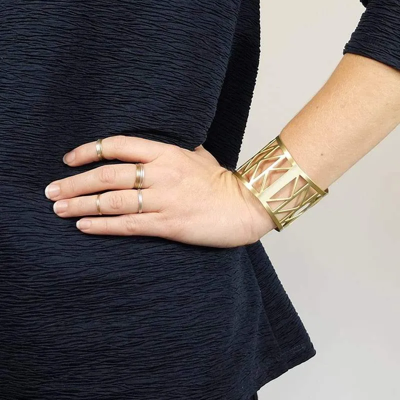 Silver plated Fremont Bridge cuff bracelet