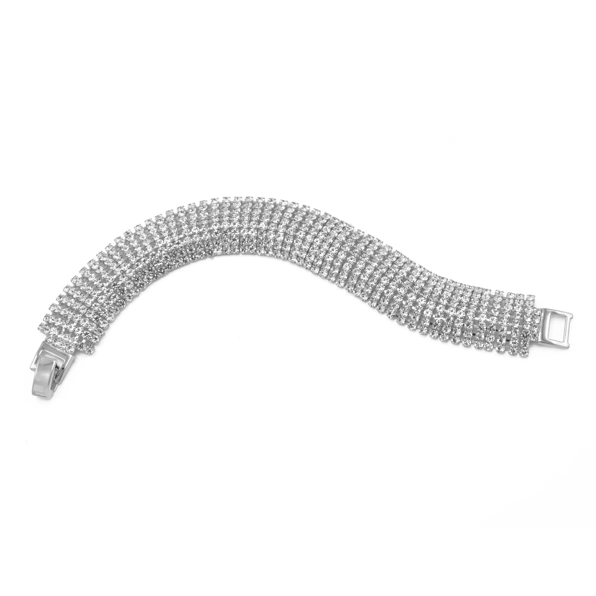 SILVER RHINESTONE CRYSTAL BRACELET #FW1505BCR-S(NG5)