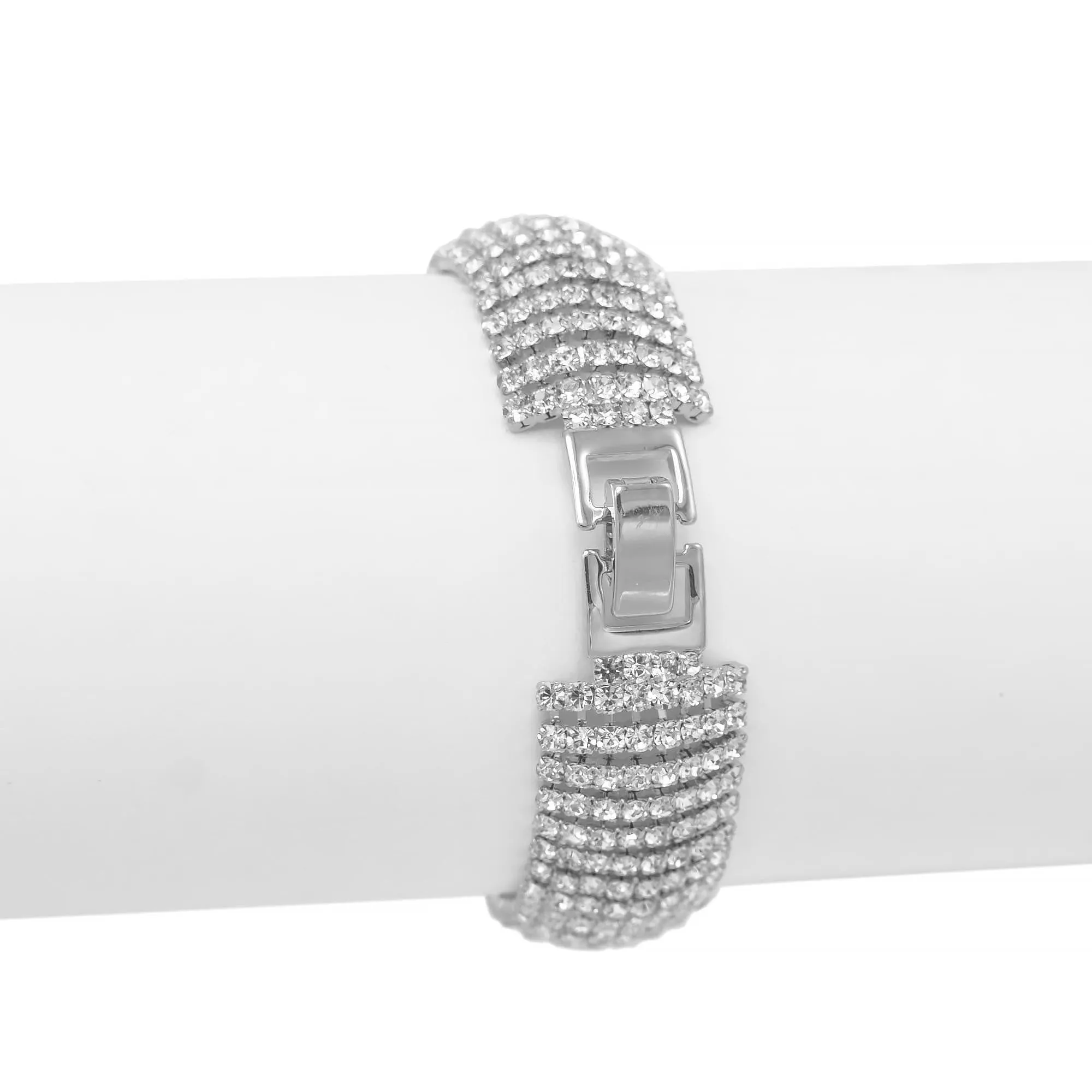 SILVER RHINESTONE CRYSTAL BRACELET #FW1505BCR-S(NG5)