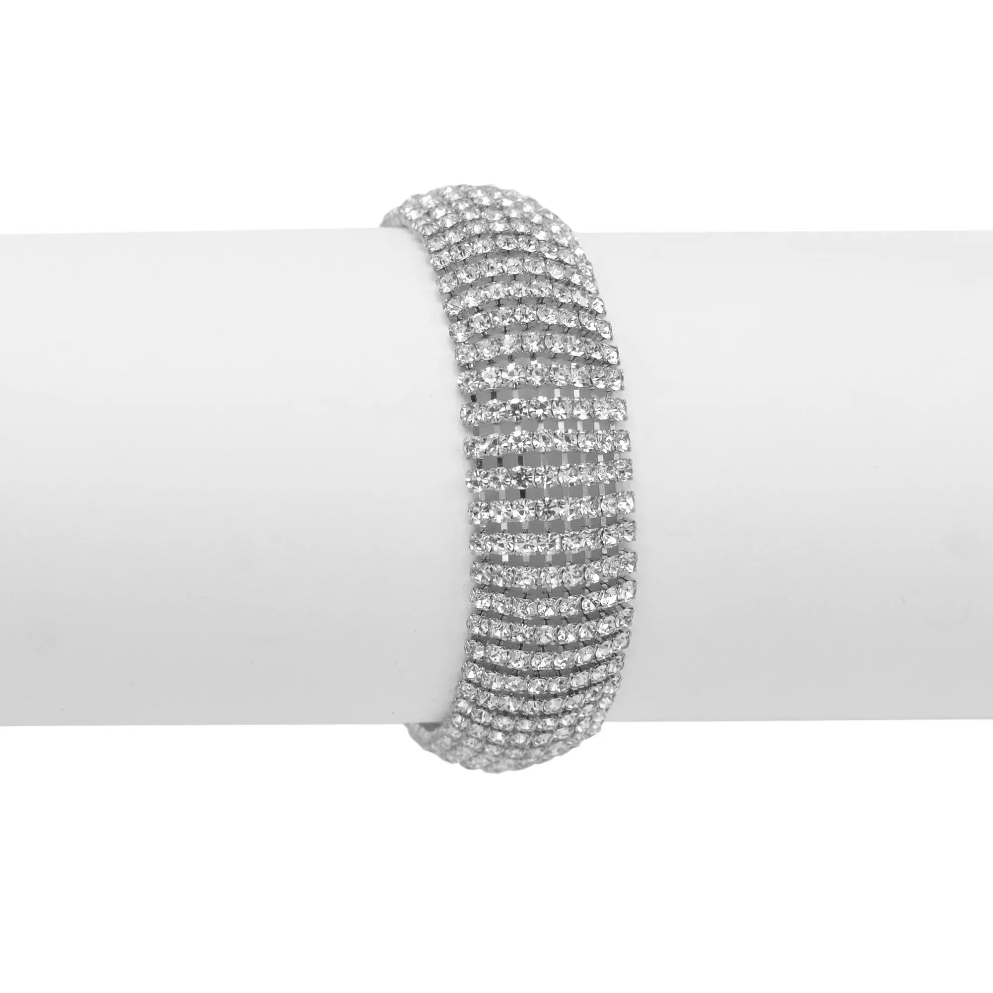 SILVER RHINESTONE CRYSTAL BRACELET #FW1505BCR-S(NG5)