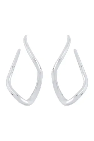 Silver Twisted Dangle Earrings