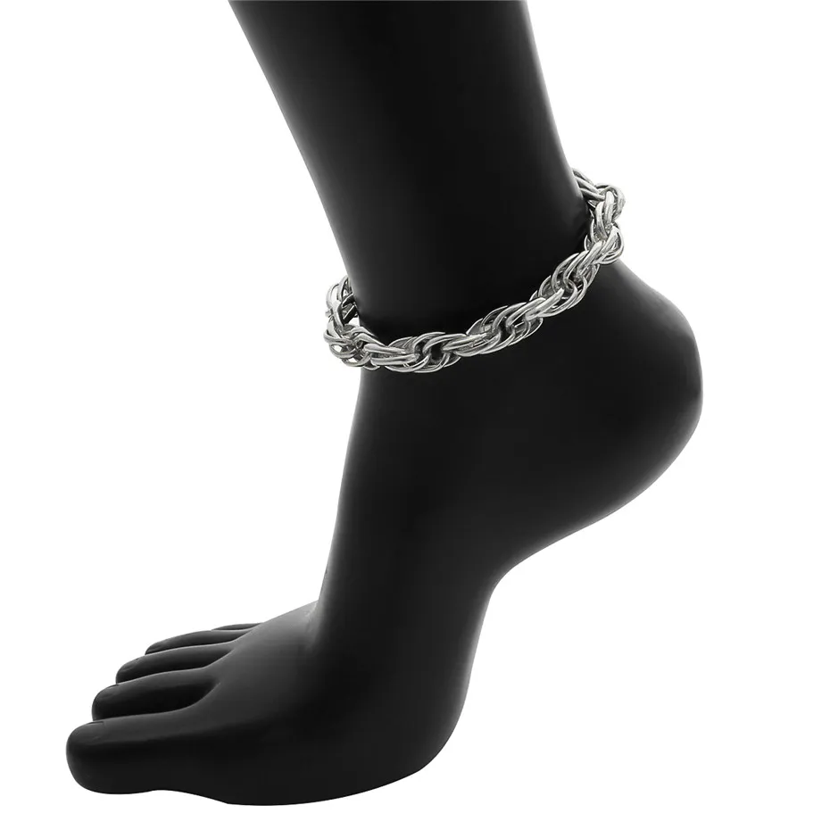 Simple Anklet Bracelets Foot Jewelry Gold Color Cuban Chain Chunky Anklet For Women Girls