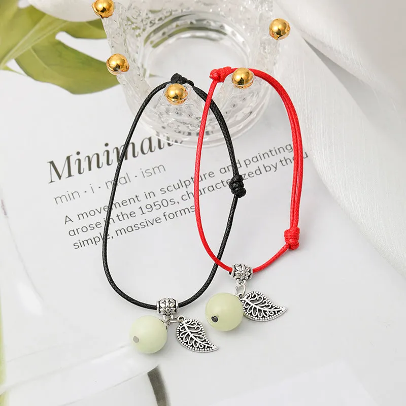 Simple Luminous Bead Anklet Bracelet for Women