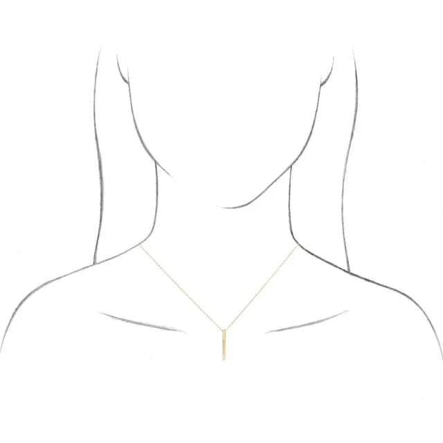 Sincerely, Springer's Yellow Gold Engravable Vertical Bar Pendant and Chain