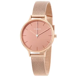 Skagen Anita Mirror Pink Dial Ladies Dress Watch SKW2413