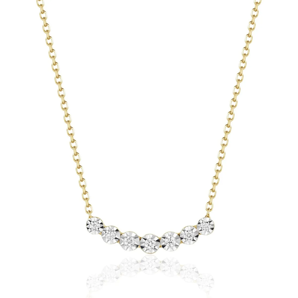 Small Diamond Curved Bar Necklace