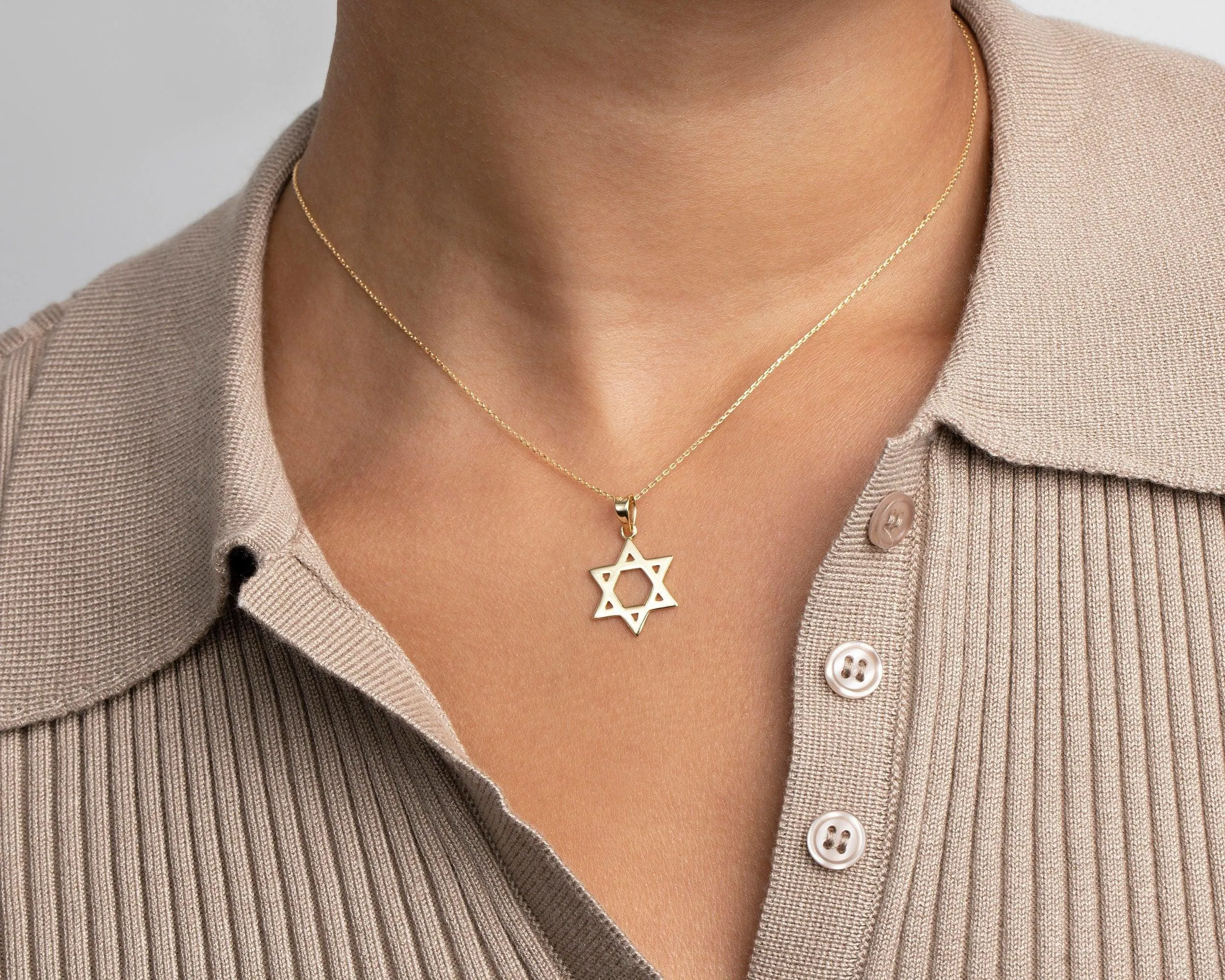 Small Star of David Necklace - 18K Gold Vermeil