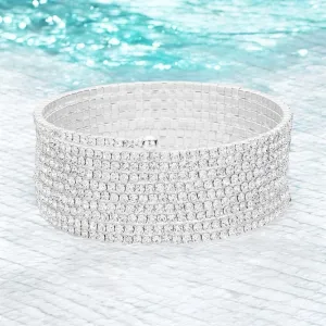 SNAKE CHARMER - clear rhinestone wraparound bracelet