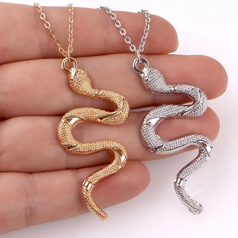 Snake Pendant Necklace Minimalist Style Birthday Gift