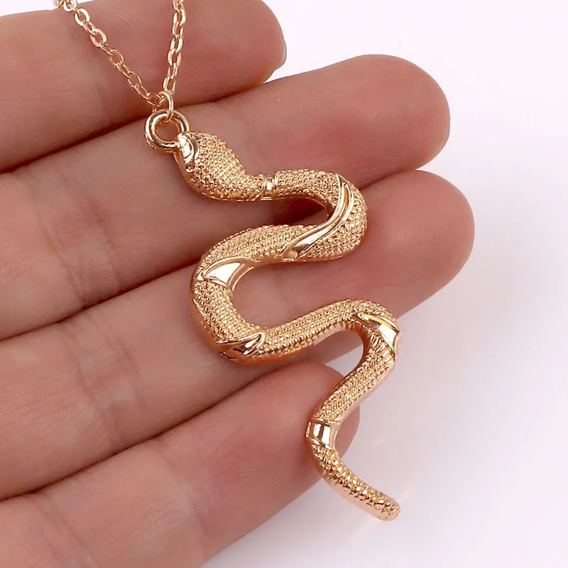 Snake Pendant Necklace Minimalist Style Birthday Gift