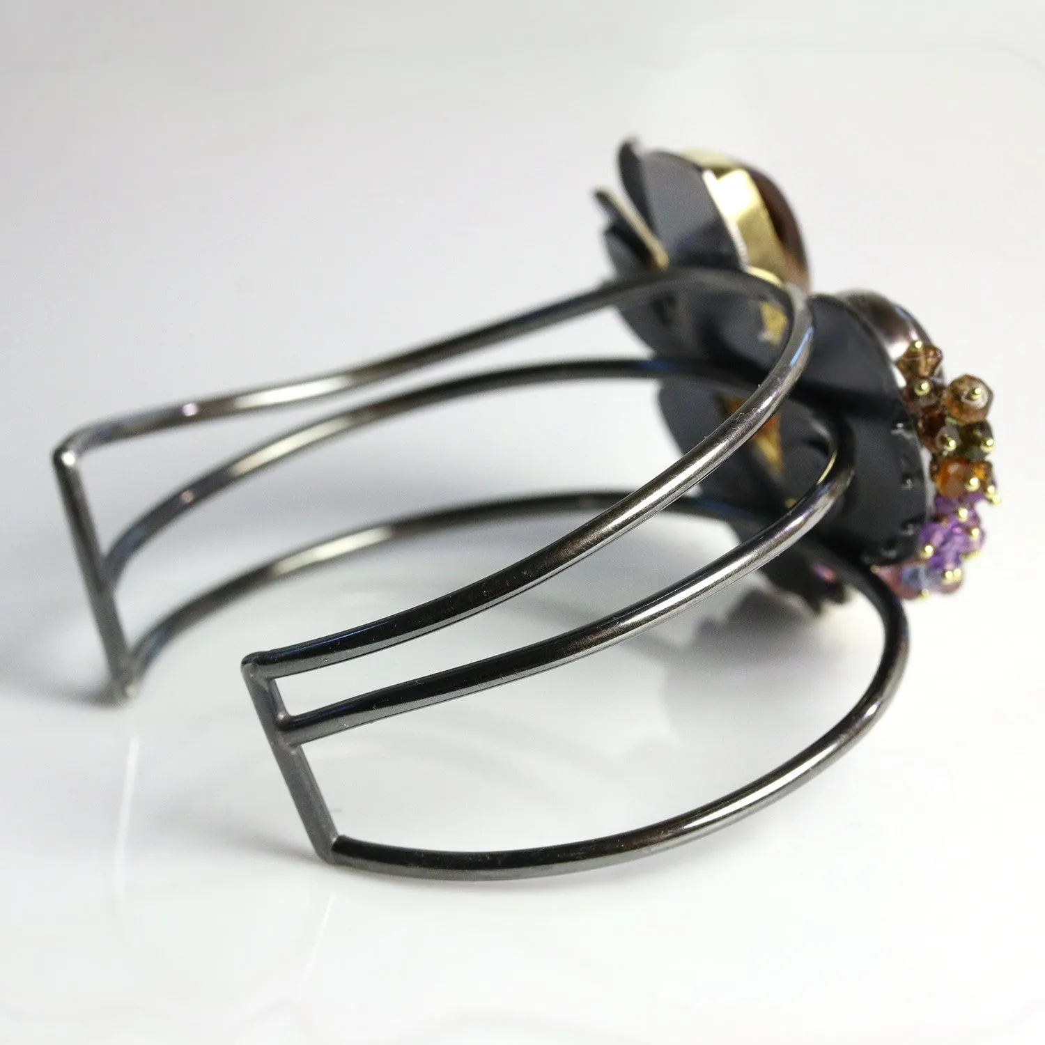 Sold - Amethyst Sage Agate Cuff. Spiraling Growth.