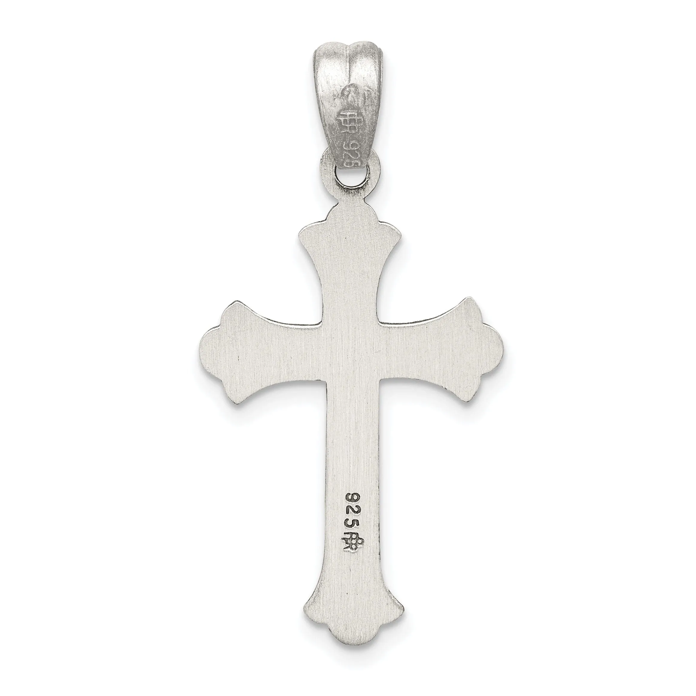 Solid Sterling Silver Antiqued Cross Pendant