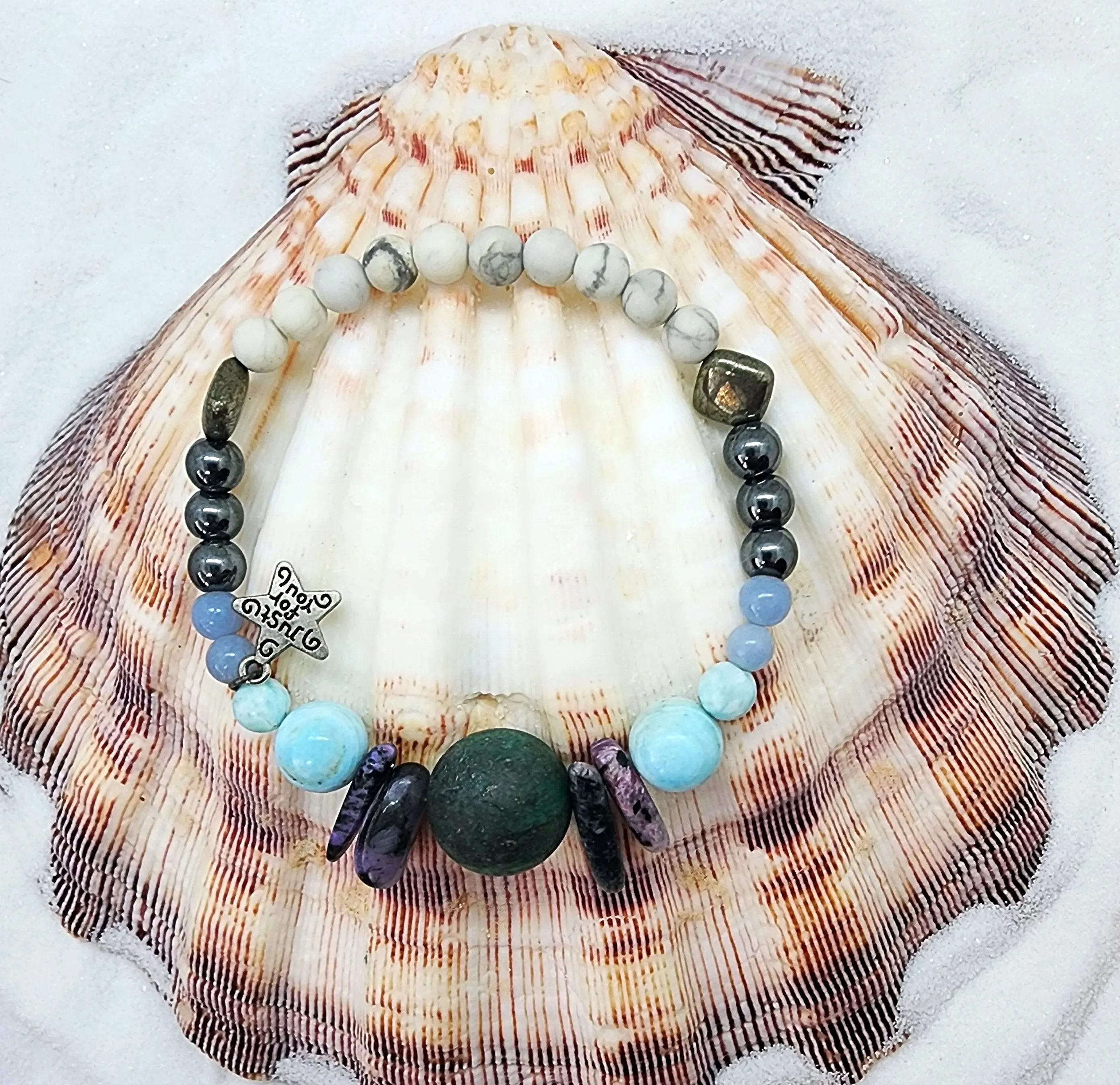 Soothing-Grounding-Self-Awareness Gemstone  Handmade Bracelet