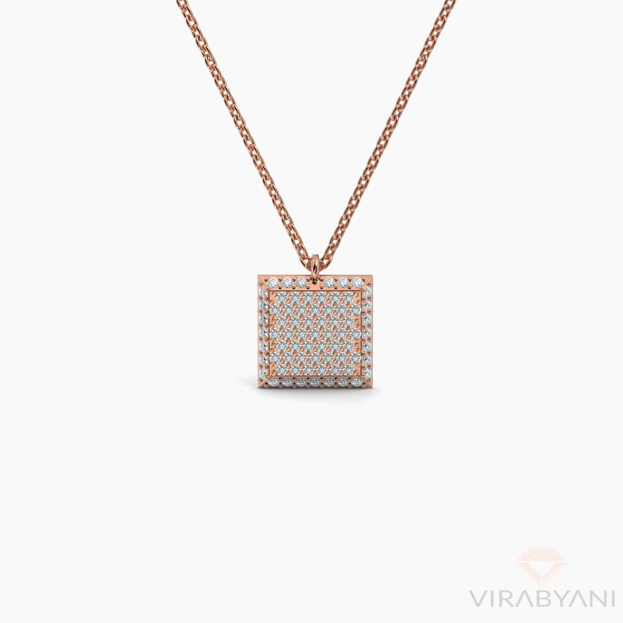 Square Shaped AMoré Pavé Necklace With 0.60 ct. Diamonds