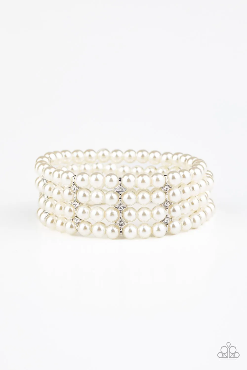 Stacked To The Top White Bracelet