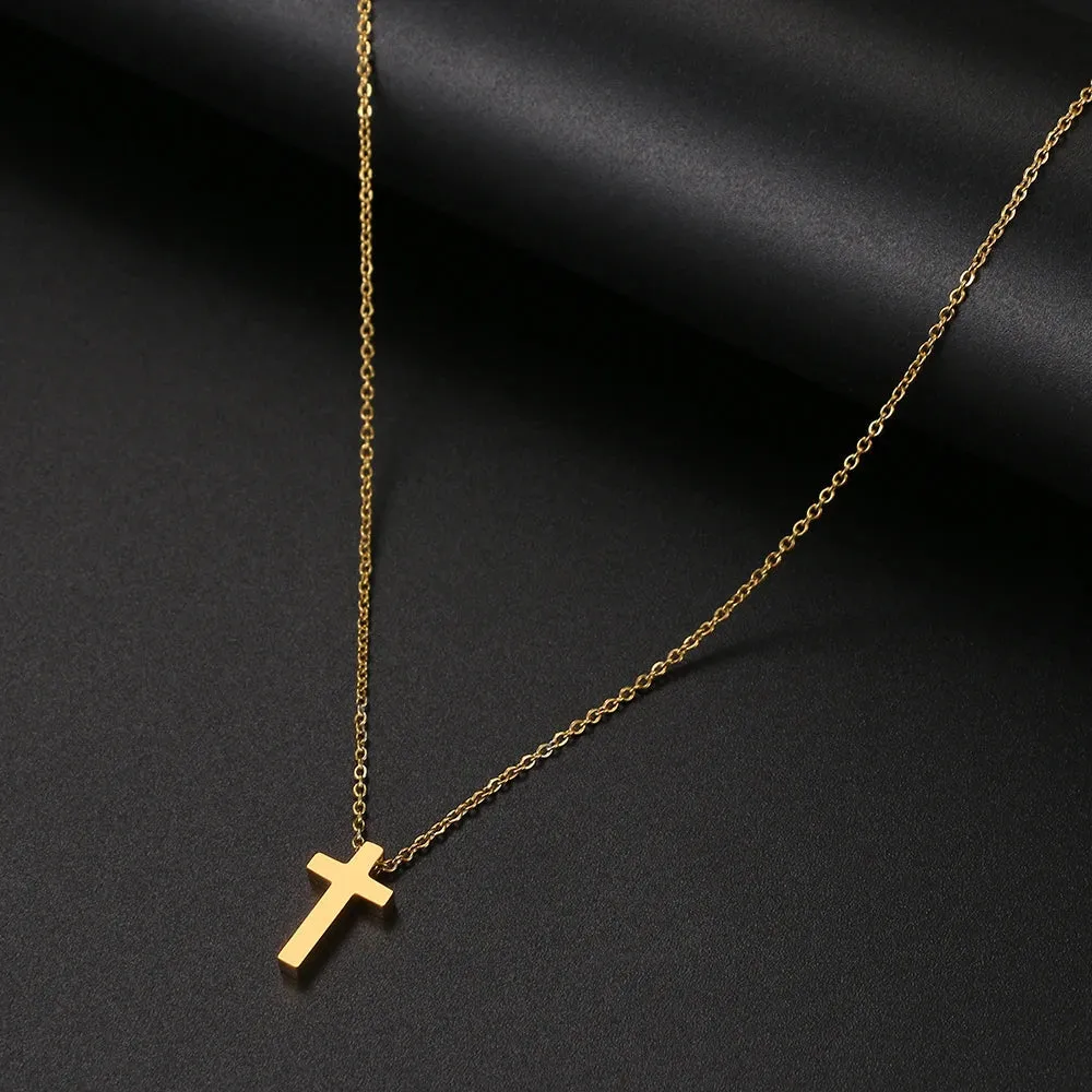 Stainless Steel Necklaces Minimalist Four-leaf Clover Geometric Style Fashion Chain Necklace for Women Collar Pendant Jewelry