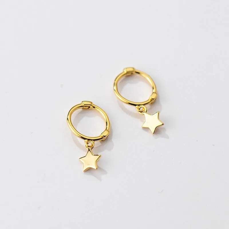 Stars Drop Huggies Earrings-SH023