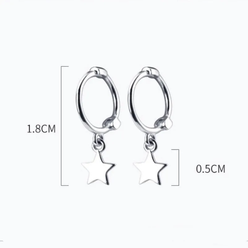 Stars Drop Huggies Earrings-SH023