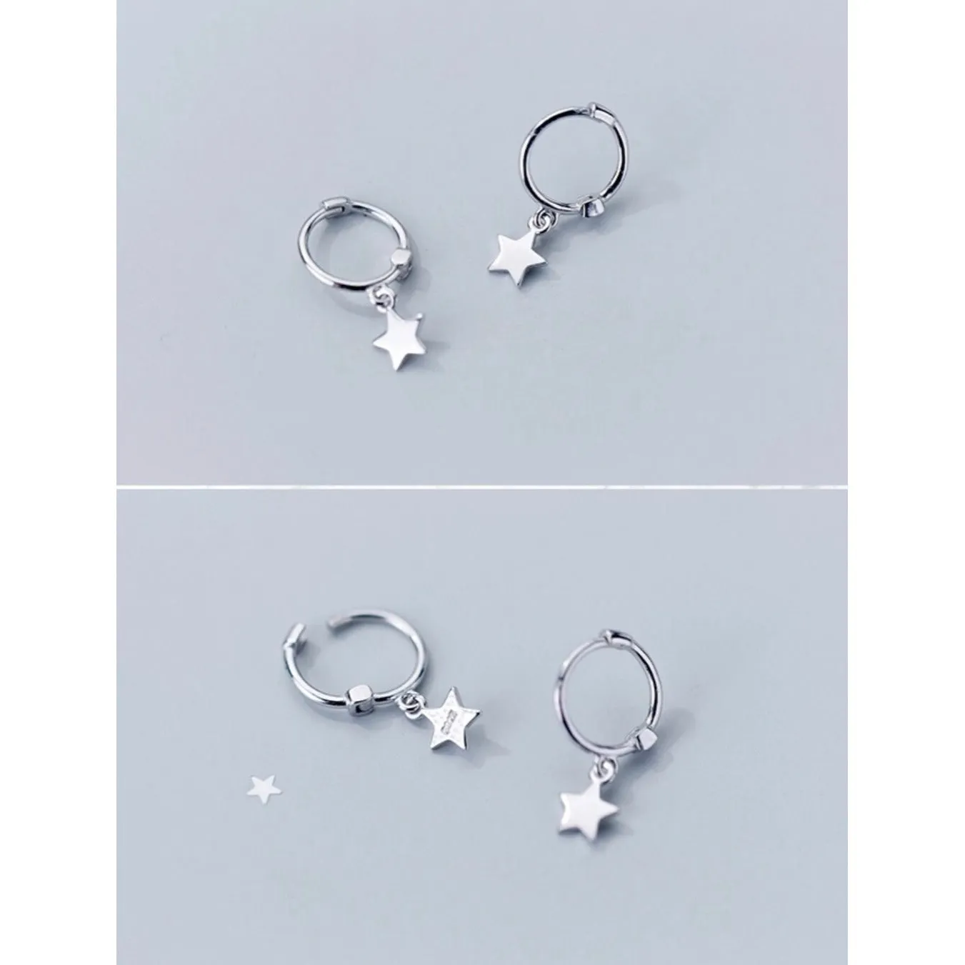 Stars Drop Huggies Earrings-SH023