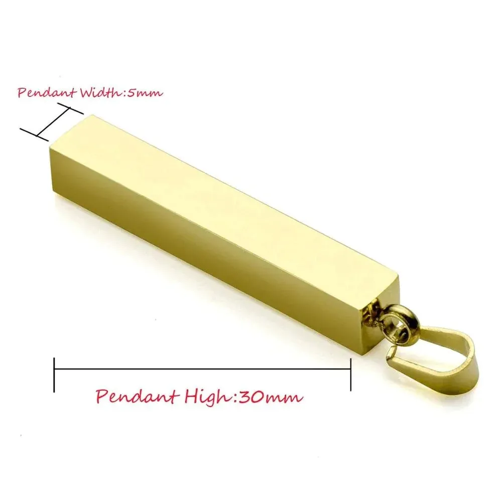 Steel Vertical Bar Pendant Necklace