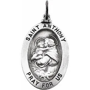 Sterling Silver 19x13.5 mm St. Anthony of Padua Medal