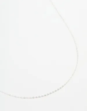Sterling Silver Adjustable Plain Chain Necklace