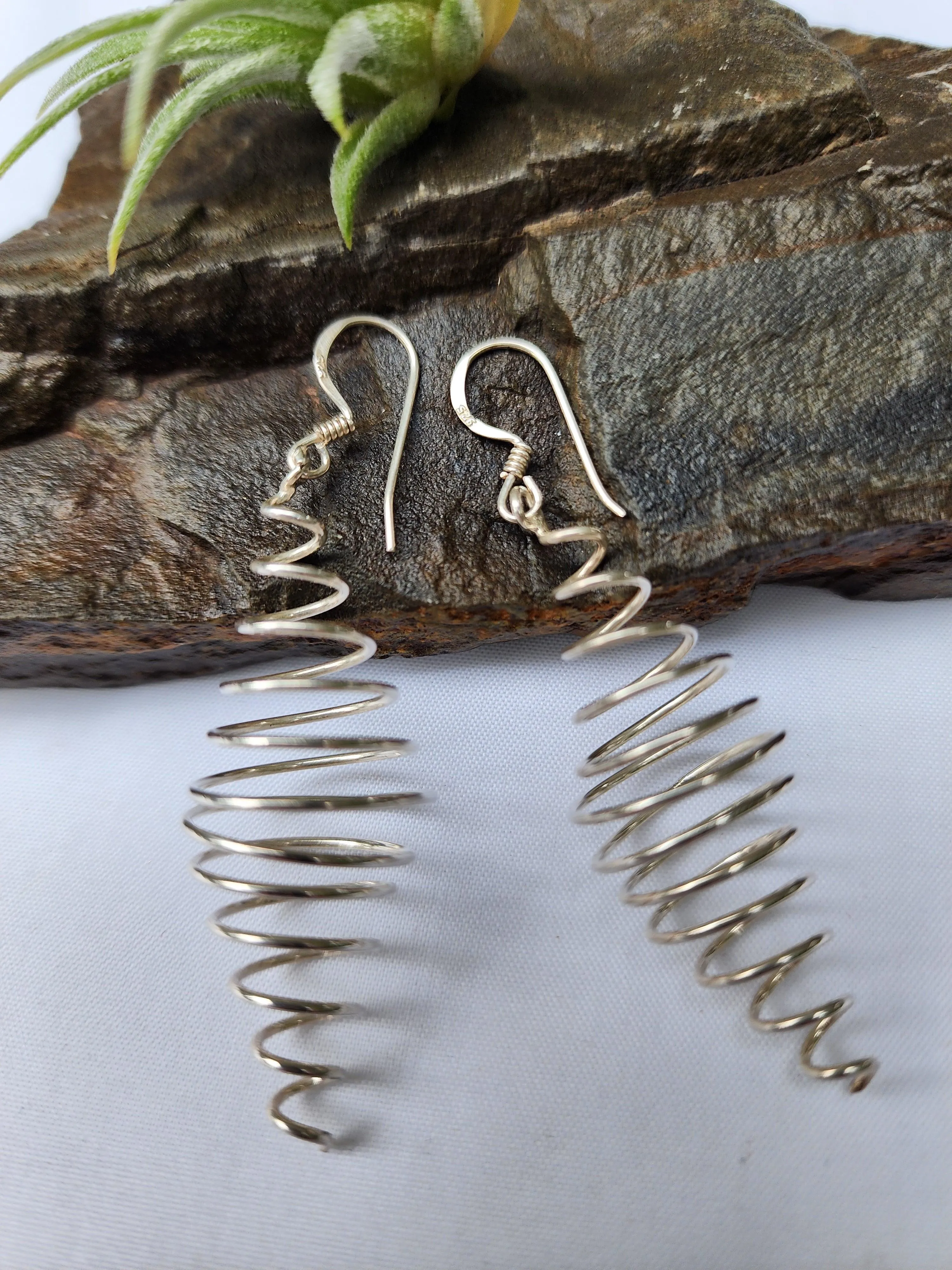 Sterling silver Cork screw earrings