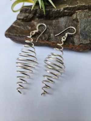 Sterling silver Cork screw earrings