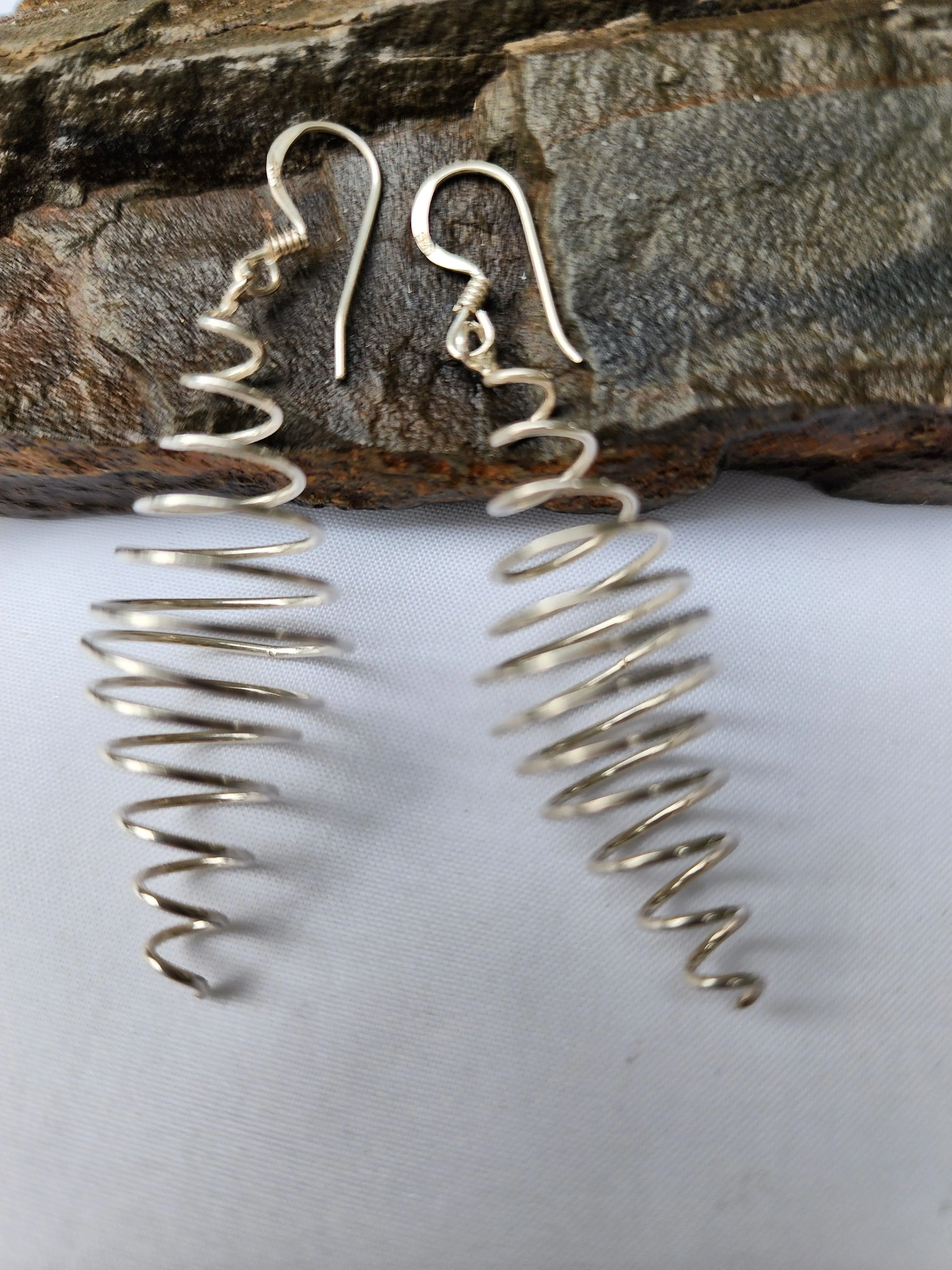 Sterling silver Cork screw earrings