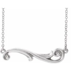 Sterling Silver Freeform Bar 18" Necklace