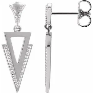 Sterling Silver Geometric Dangle Earrings
