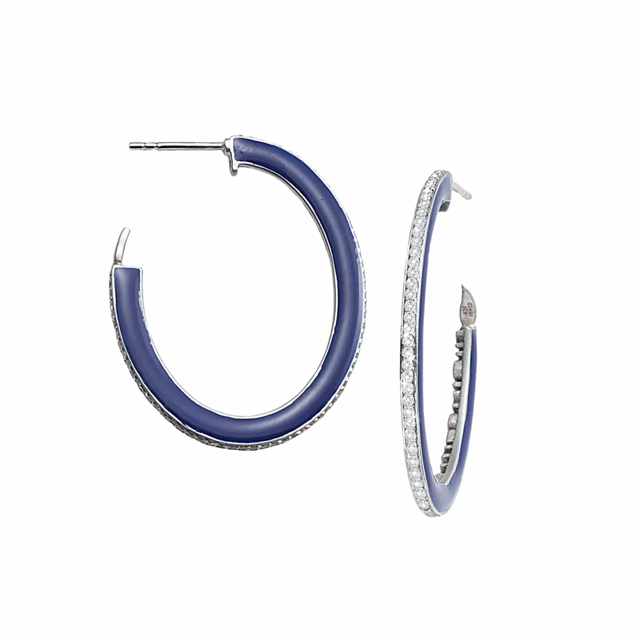 Sterling Silver Sagrada Passion Diamond Hoop Earrings