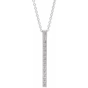 Sterling Silver Sculptural-Inspired Bar 16-18" Necklace