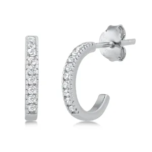 Sterling Silver Studded Hoop Cluster Eternity Halo Elegant Earrings 925 New