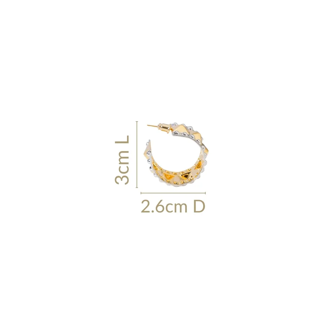 Studded Dual Tone Hoops