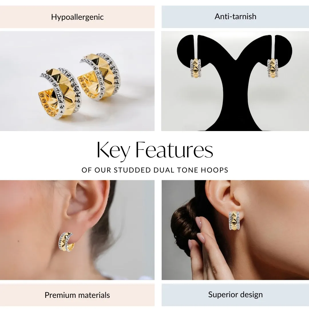 Studded Dual Tone Hoops