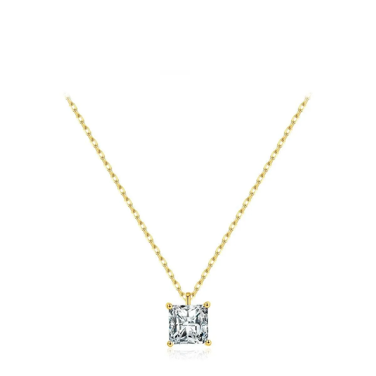 Subtle Sterling Silver Square Necklace