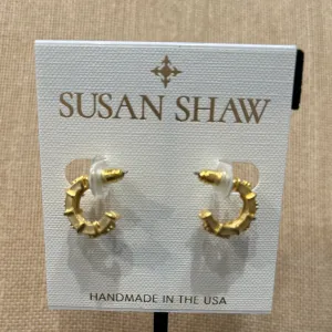 Susan Shaw: Handmade Small Stripe/Dotted Mini Hoop Earrings