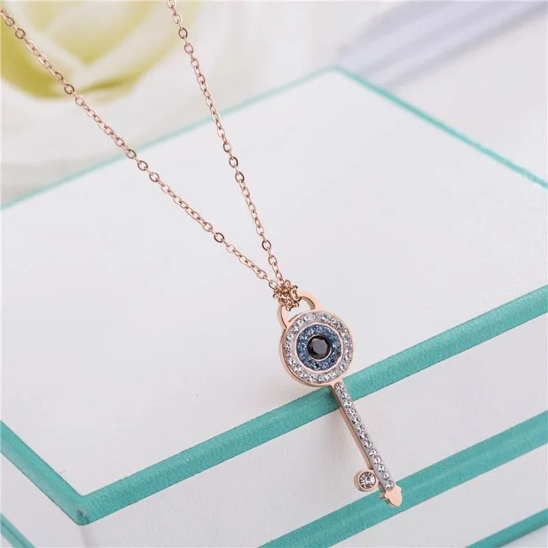 Swarovski Crystal Key Necklace
